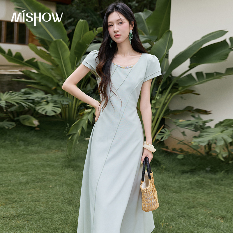 Women'S Green Formal Wear - MISHOW Damen Grünes Midi-Langes Kleid 2026