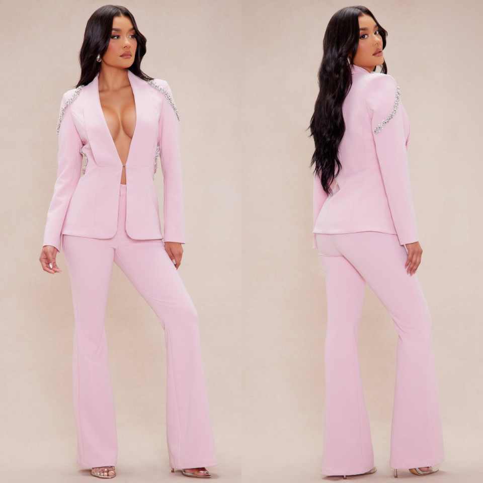 Women Formal Wear For Party - Exquisite Damenanzüge 2-teilig Jacke Hose Schalkragen
