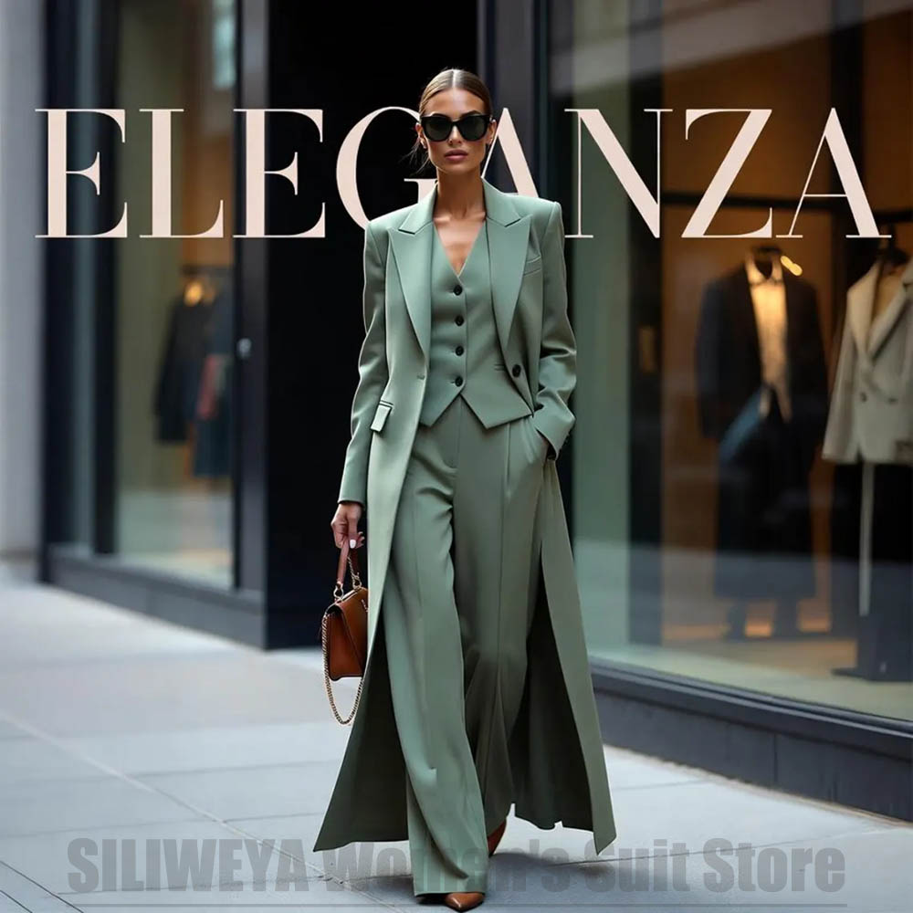 Women Formal Wear For Party - Schickes Damen-Anzug-Set Dreiteilig mit Spitzrevers Einknopf-Verschluss