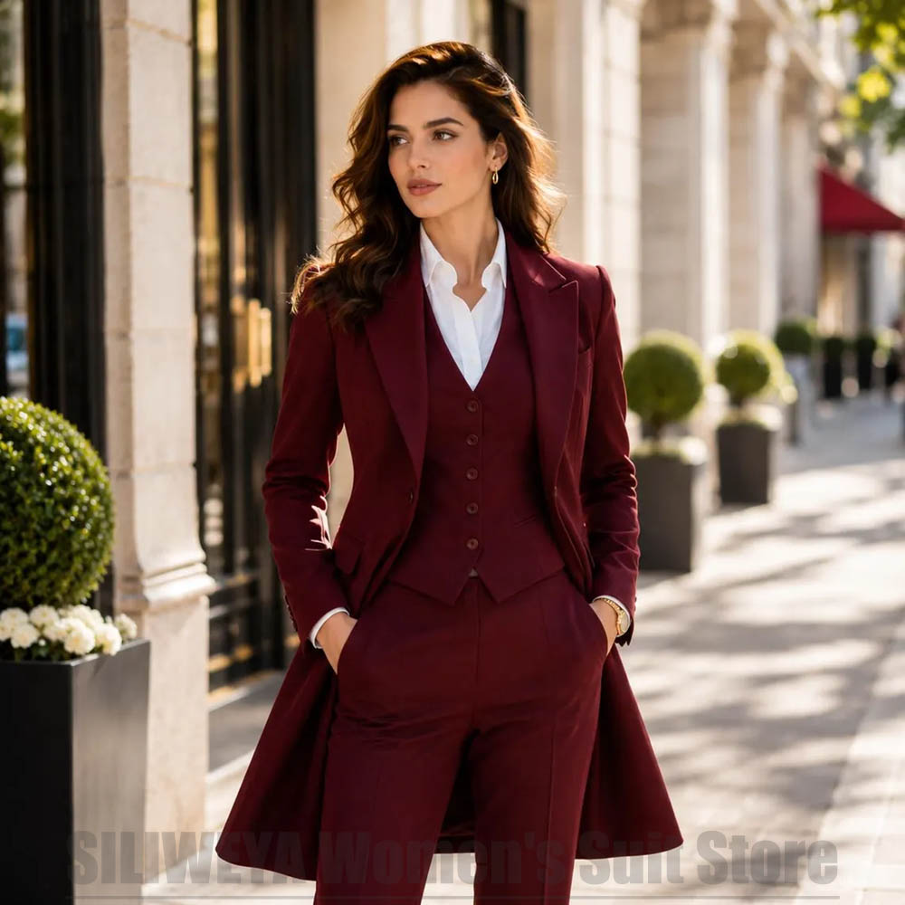 Women Formal Wear For Party - Modischer Damenanzug, 3-teilig, elegant, mit spitzem