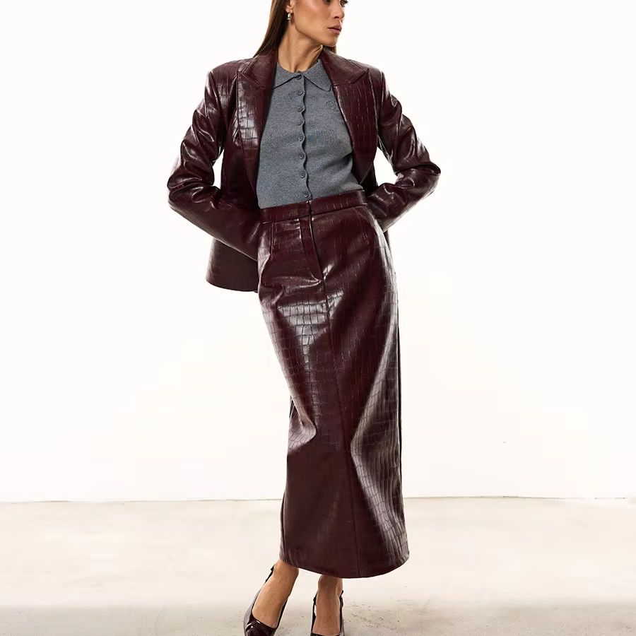 IG Damen Burgunderrotes Kroko- – Female Formal Wear Bewertung und Preis