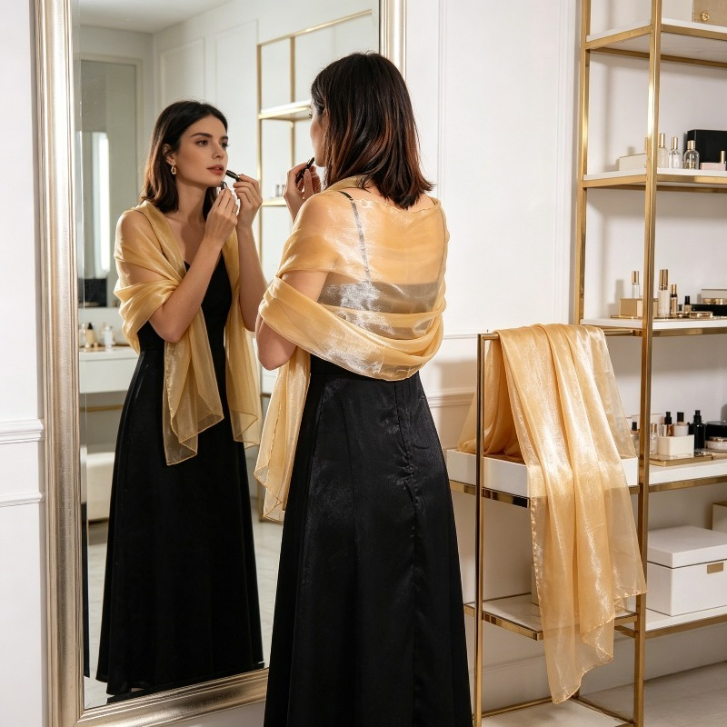 Eleganter Einfarbiger Schal fü – Female Formal Wear Bewertung und Preis