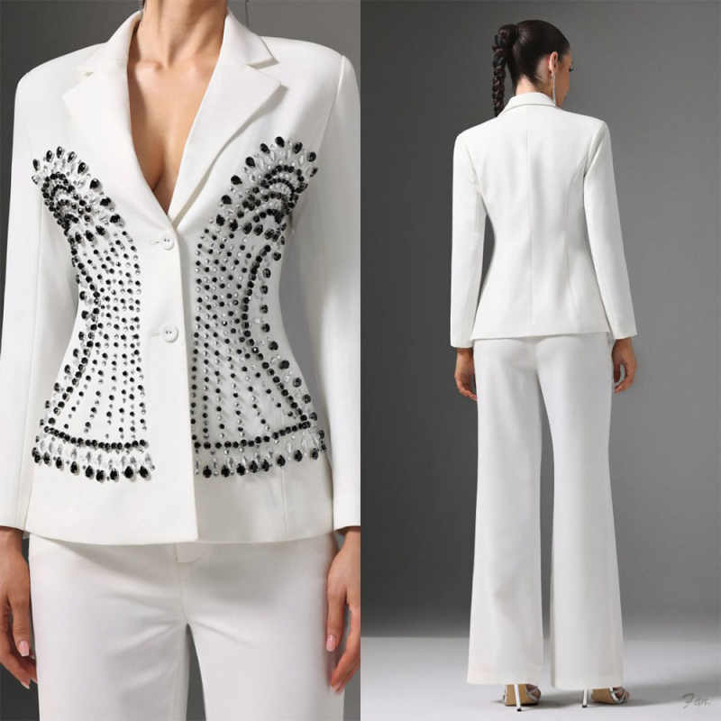 Weißes Damen-Blazerkleid mit s – Women Formal Wear Black And White Bewertung und Preis