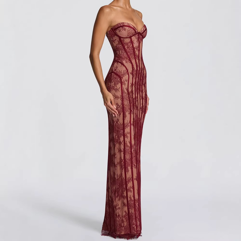 Trägerloses Bodycon Maxikleid  – Women Formal Wear For Party Bewertung und Preis