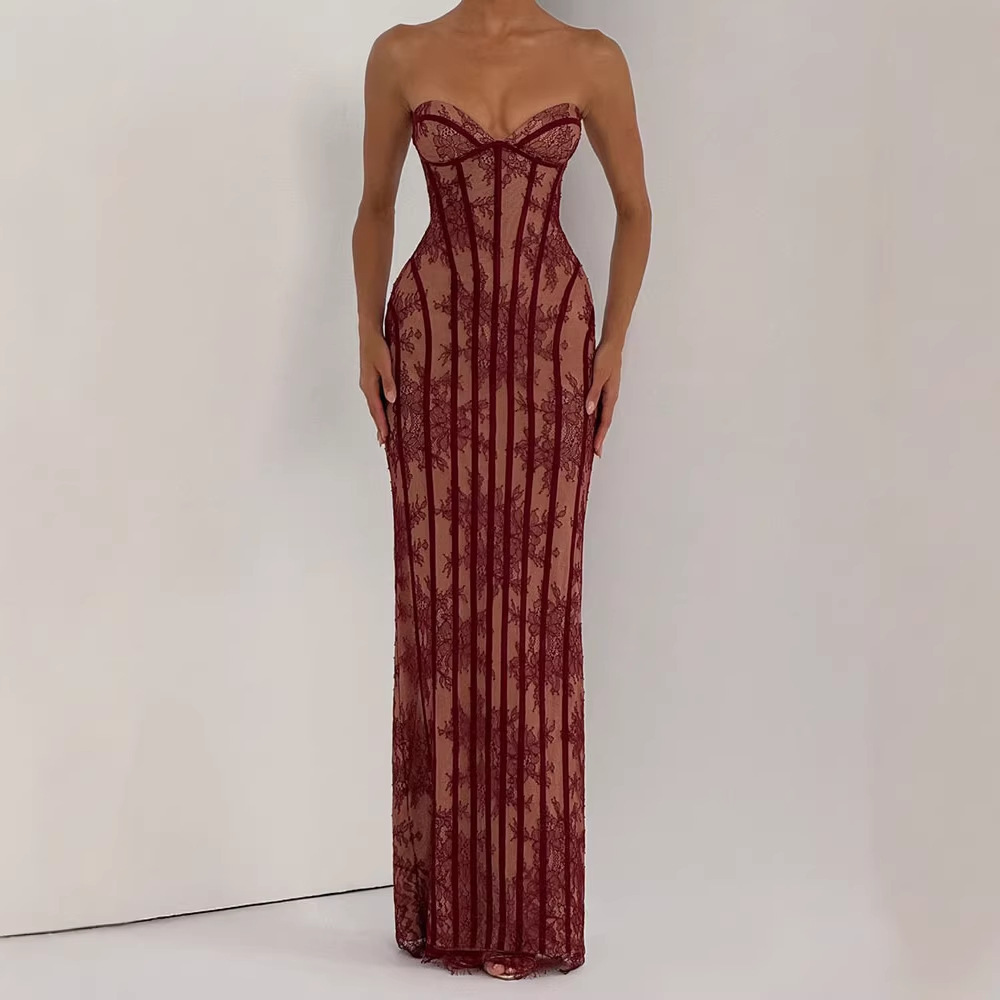 Trägerloses Bodycon Maxikleid  – Women Formal Wear For Party Bewertung und Preis