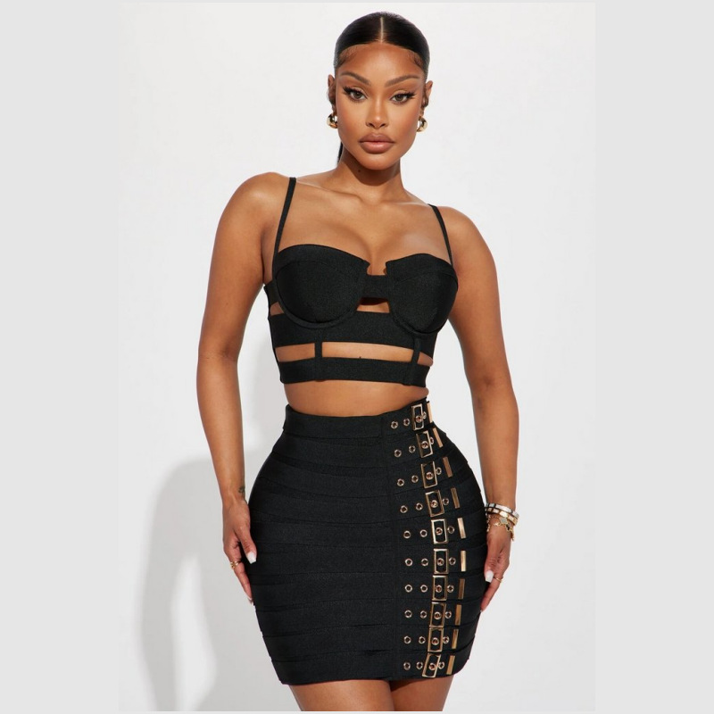 Schwarz-weißes Bandage-Abschlu – Women Formal Wear Black And White Bewertung und Preis