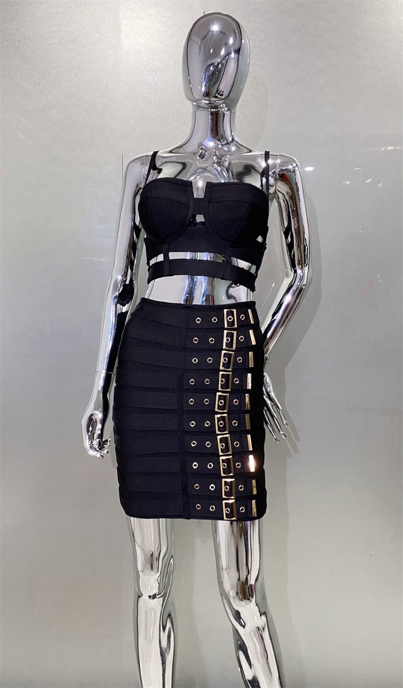 Schwarz-weißes Bandage-Abschlu – Women Formal Wear Black And White Bewertung und Preis