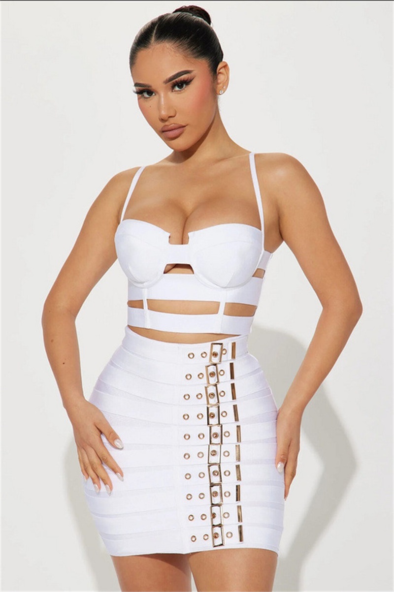 Schwarz-weißes Bandage-Abschlu – Women Formal Wear Black And White Bewertung und Preis