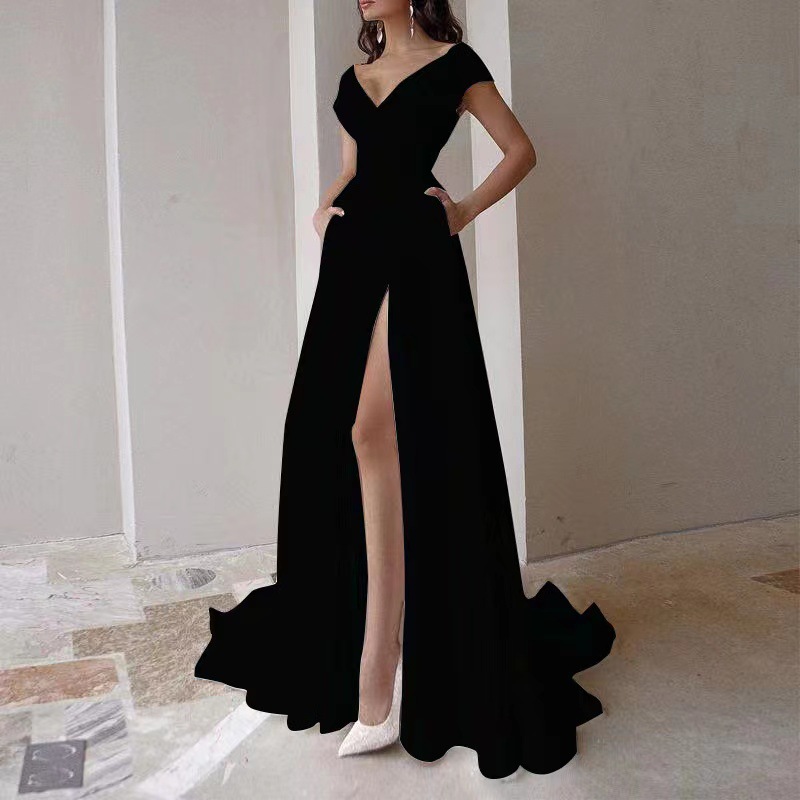 Neues Elegantes Bodenlange Dam – Women Formal Wear Black And White Bewertung und Preis